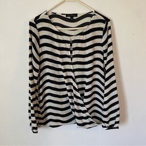 Banana Republic Black and White Striped Blouse
